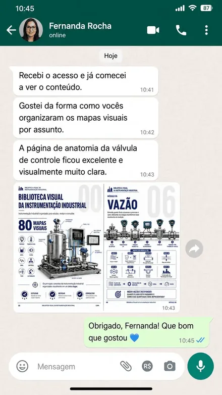 Depoimento de cliente sobre a Biblioteca Visual da Instrumentação Industrial